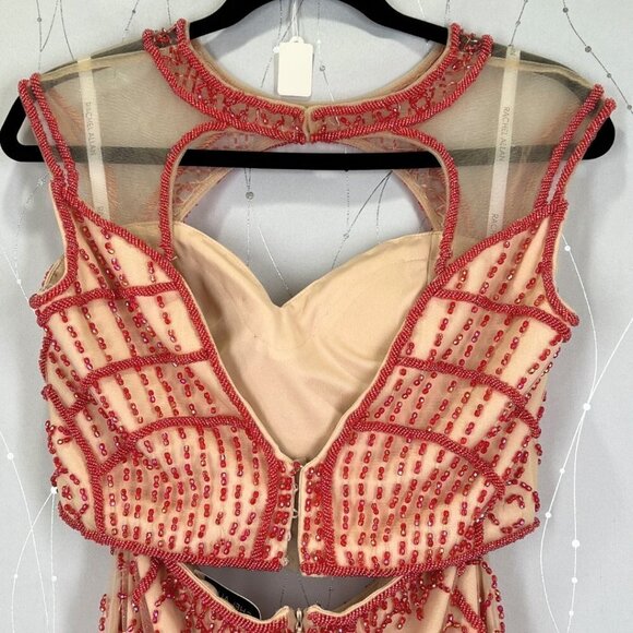 Rachel Allan Red Nude Two Piece Short Formal Dress $398 - Picture 11 of 12